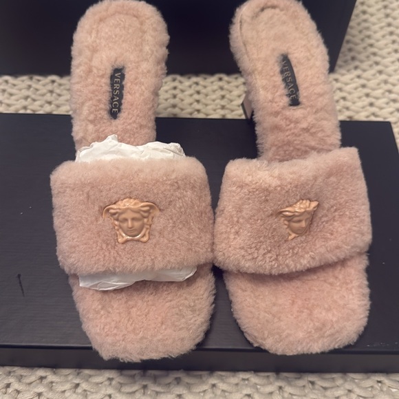 Versace Medusa faux fur mules -Authentic - Picture 11 of 12